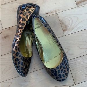 Girls Crewcuts leopard patent leather flats